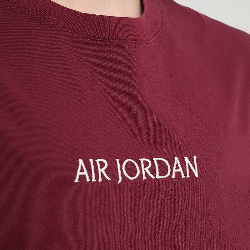 мужская бордовая футболка Jordan Air Wordmark T-Shirt DV6465-645 - цена, описание, фото 2